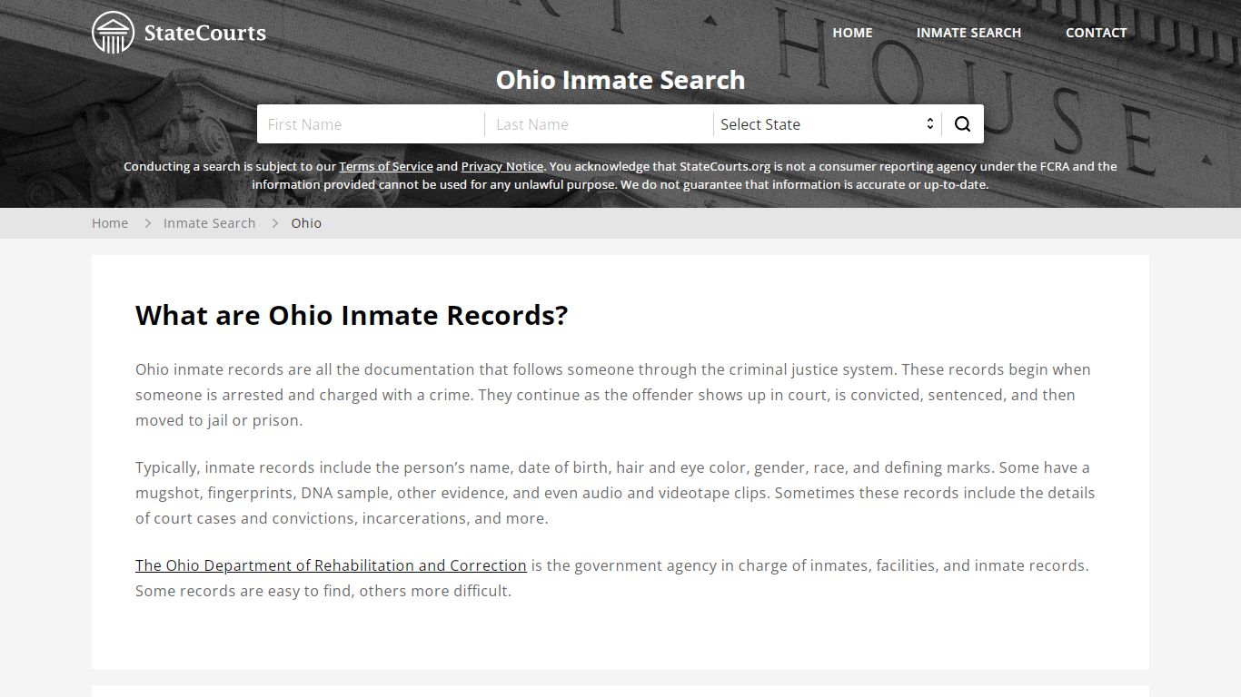 Ohio Inmate Search, Prison and Jail Information - StateCourts
